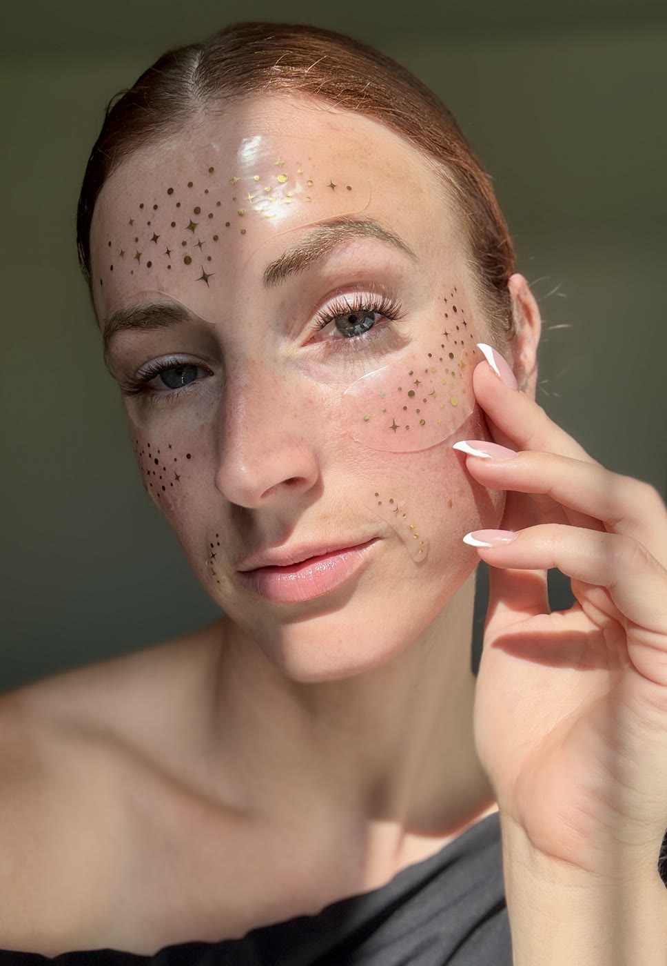 Complexion Tape gold freckle design on face